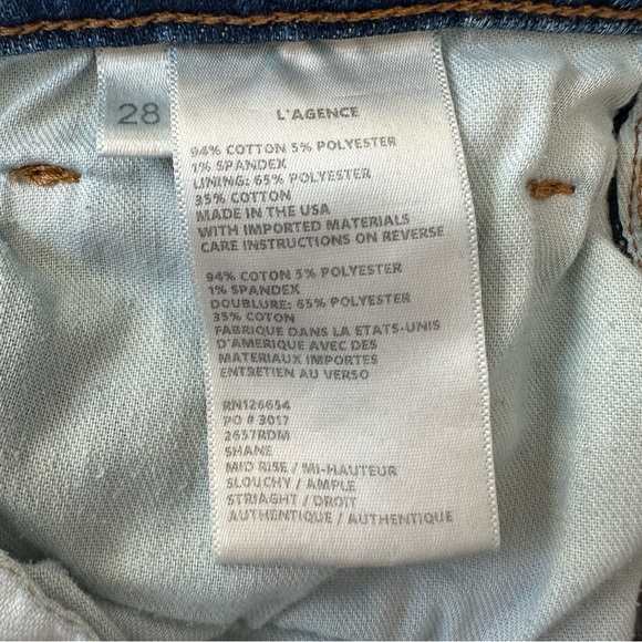 L'AGENCE Classic Blue Straight Leg Jeans - Picture 5 of 9